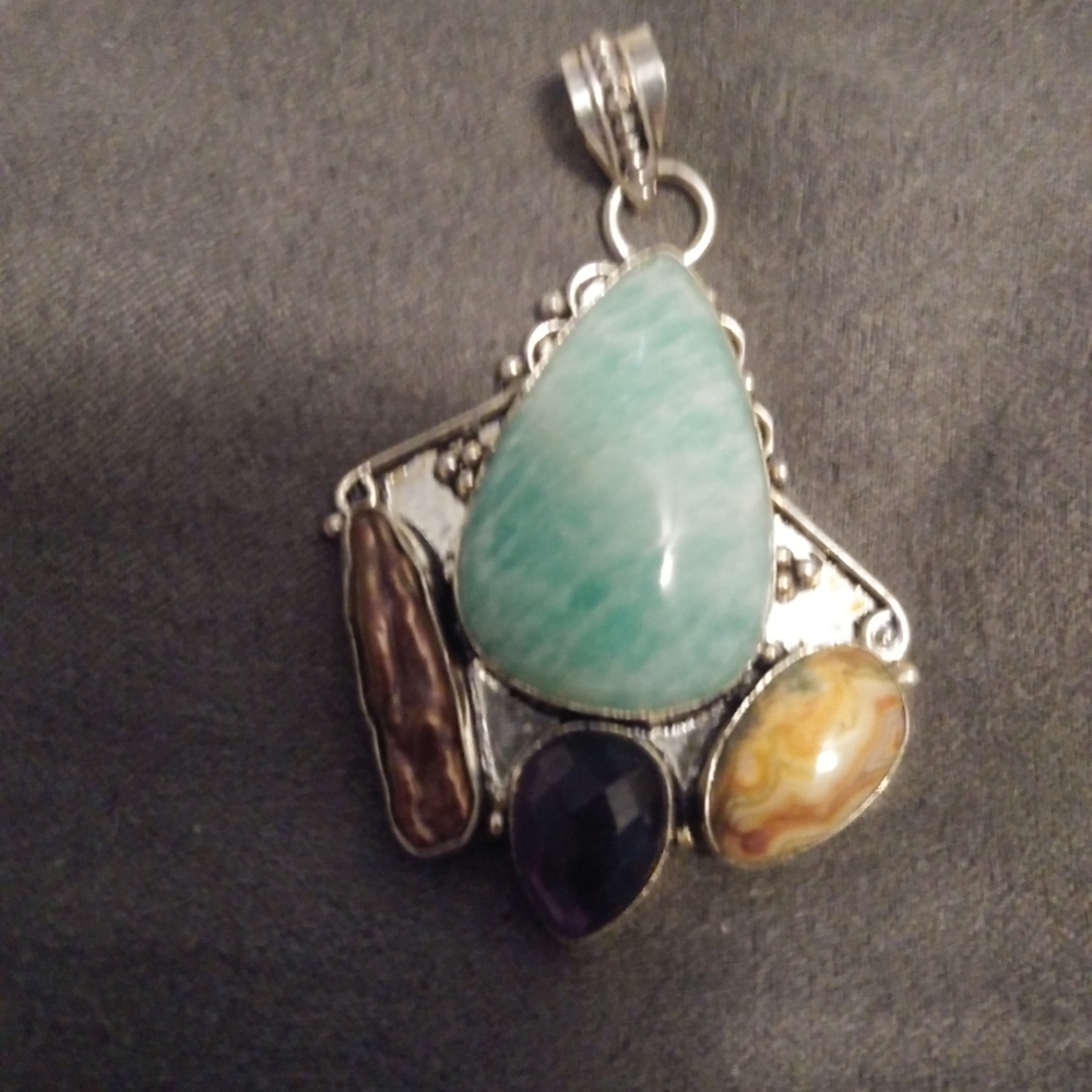 Multistone Sterling Silver Pendant - image 3